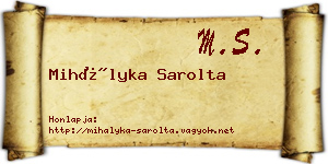 Mihályka Sarolta névjegykártya